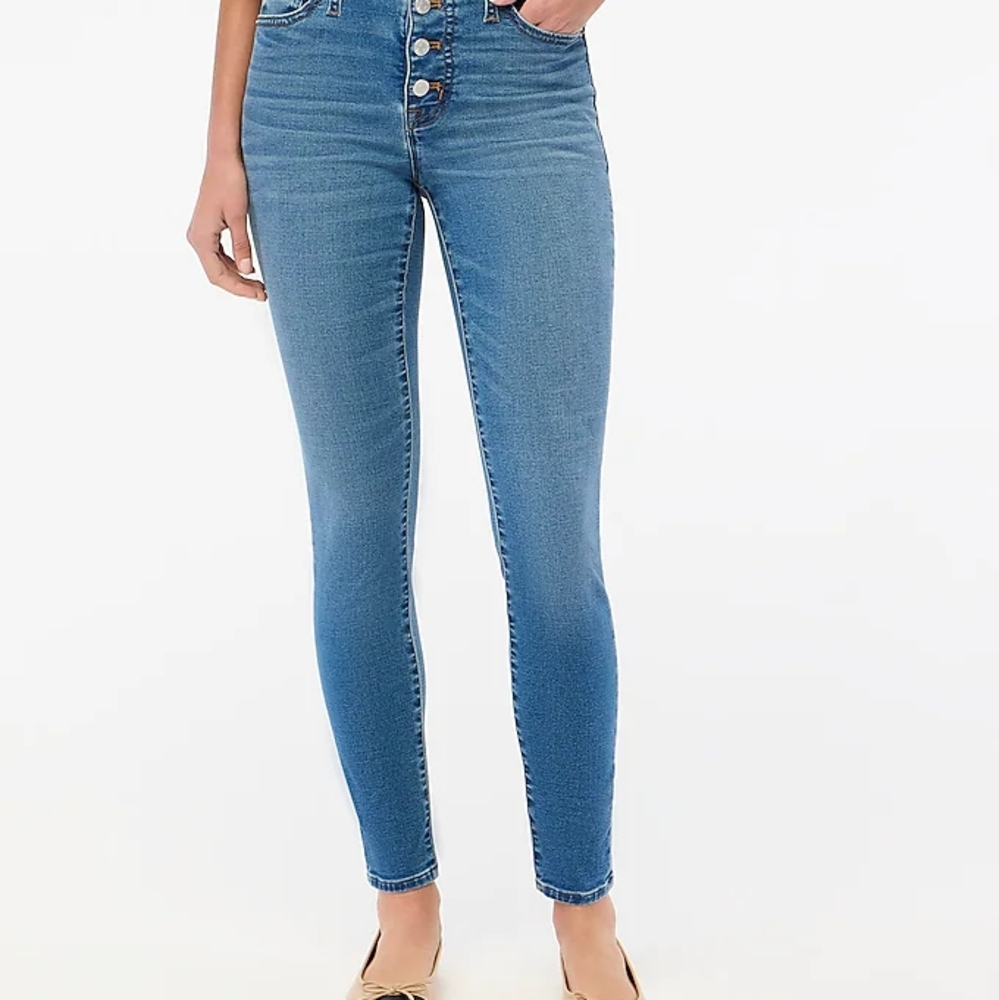 J. Crew Blue Skinny Jeans with Subtle Fading